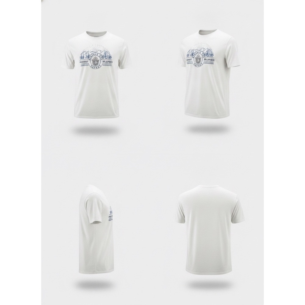 Smokey Bear Prevent Wildfires Graphic T-Shirt Mens White Short Sleeve Tee - Picture 2 of 11